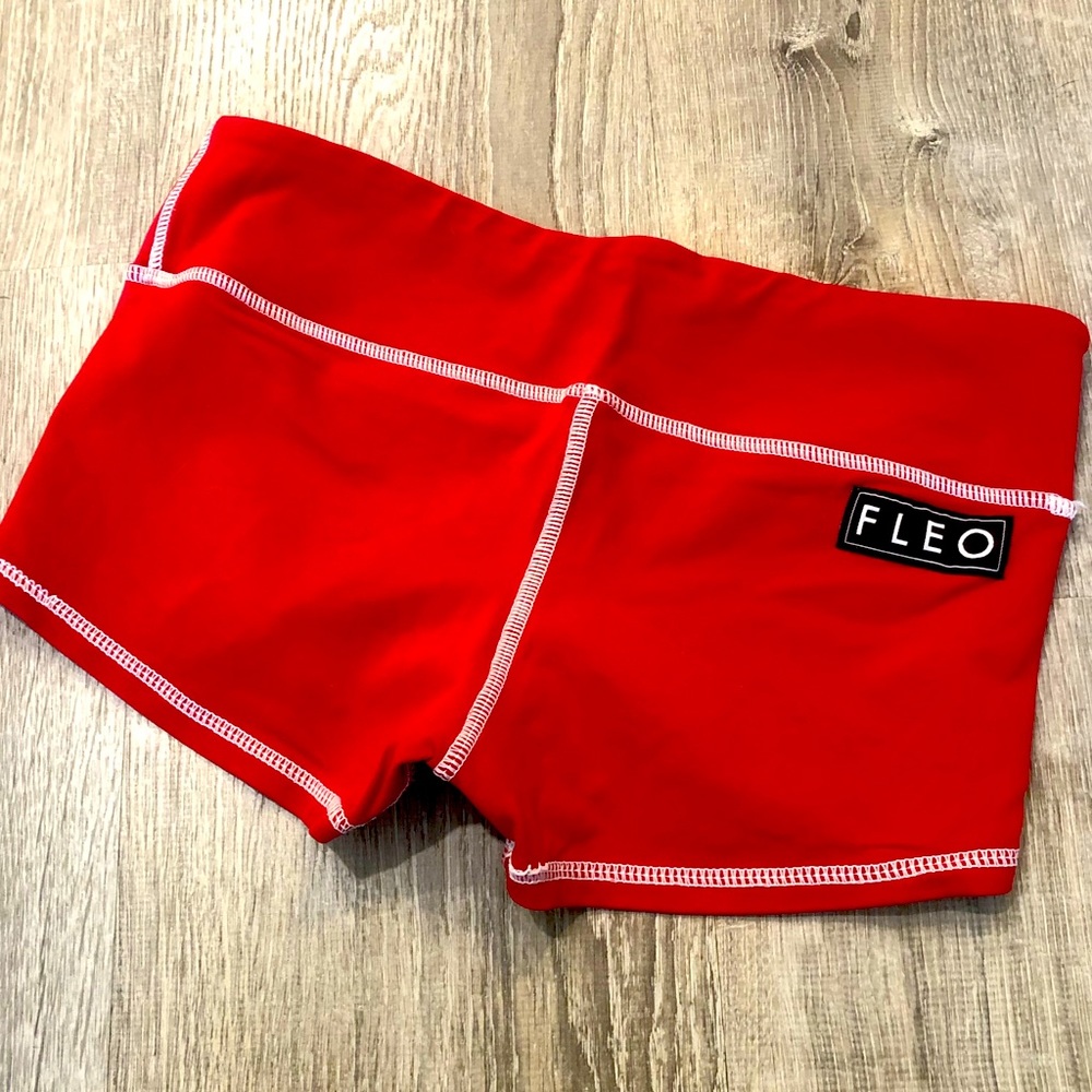 Red FLEO CrossFit shorts